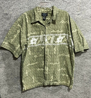 Pacific Coast Highway Hawaiian Camp Shirt M Tiki Floral Hibiscus Aloha Resort